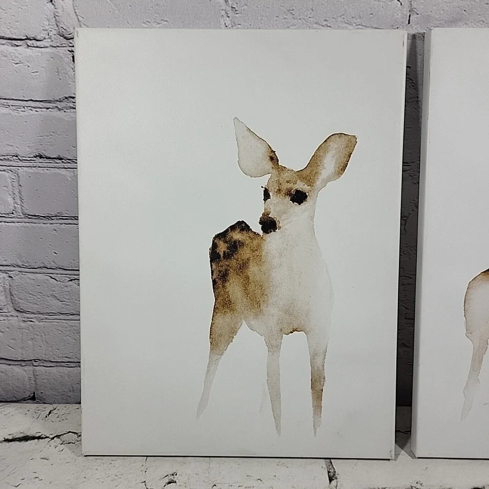 IKEA PJATTERYD PJÄTTERYD Picture On Canvas Deers 2 Pack 11x15